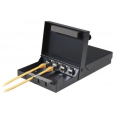 AP-Sammelpunktgehäuse Heiniger 4×KS RJ45 115×265×43mm schwarz