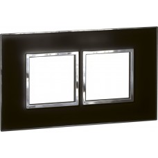 Abdeckrahmen Legrand High End 2x1 Modul Glas-schwarz