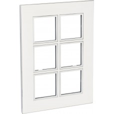 Abdeckrahmen Legrand Arteor 2x3 Modul Glas-weiss mit Zierrahmen