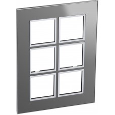Abdeckrahmen Legrand Arteor 2x3 Modul stainless steel reflective