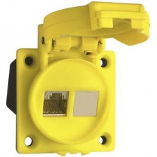EB-Dose 1×RJ45 IP67 mit Deckel IDC Kat. 6a geschirmt gelb