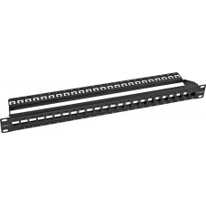 Patchpanel 19" ECOLAN 24-Port Keystone leer ungeschirmt 1HE schwarz