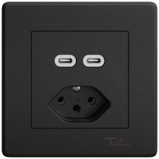 UP-USB-Ladesteckdose EDIZIO.liv SNAPFIX USB C+C/T13 3A 230VAC schwarz GMI A UP-USB-Ladesteckdose EDIZIO.liv SNAPFIX USB C+C/T13 3A 230VAC schwarz GMI A