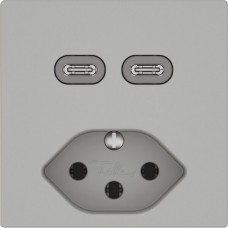 USB-Ladesteckdose EDIZIO.liv SNAPFIX USB C+C/T13 3A 230VAC hellgrau G A USB-Ladesteckdose EDIZIO.liv SNAPFIX USB C+C/T13 3A 230VAC hellgrau G A