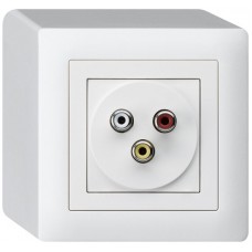 AP-Anschlussdose Hager kallysto 3 RCA Audio+Video weiss AP-Anschlussdose Hager kallysto 3 RCA Audio+Video weiss