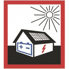 Etikette Plica EET UV für Solaranlage PV mit Batteriezeichen Typ 2 rot/schwarz 50x60mm - 10 Stück