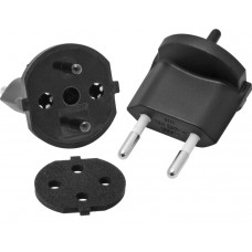 Fixadapter MH 2L 10A 230VAC Schuko/T11 CEE7/17-CH T11 schwarz mit Moosgummi IP44