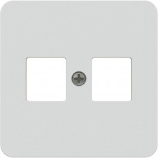 Montageset Max Hauri priamos 2×RJ45 mit Frontplatte weiss