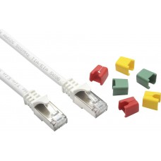 Patchkabel RJ45 Ceconet Round Kat.6A S/FTP rund kodierbar weiss 5m