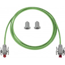 Patchkabel RJ45 R&M Industrial Kat.6A S/FTP 4P PUR LSZH grün IP67↔IP67 2.5m