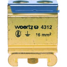 Schutzleiterklemme Woertz 4312 16mm² Schraub 13×29×26mm Woertz Schiene blank