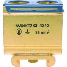 Schutzleiterklemme Woertz 4313 35mm² Schraub 17×32.5×34mm Woertz Schiene blank