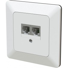 UP-Anschlussdose Max Hauri priamos 2×RJ45 Kat.5e 2×4-polig weiss