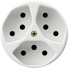 UP-Steckdose Hager basico 3×T13 weiss UP-Steckdose Hager basico 3×T13 weiss