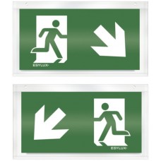 Piktogramm-Scheibe ESYLUX SLD zweiseitig unten rechts/unten links
