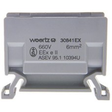 Abzweigklemme Woertz 30841 EX 6mm² Schraubanschluss 41A 12.5×35×46.5mm DIN35 grau