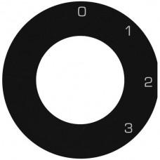 Frontscheibe 0-1-2-3 schwarz Hager basico Ø43mm für Drehschalter