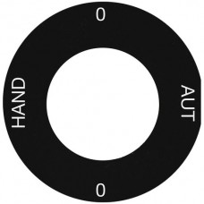 Frontscheibe 0-Aut-0-Hand schwarz Hager basico Ø43mm für Drehschalter
