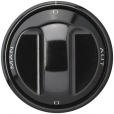 Frontset 0-Aut-0-Man schwarz Hager basico Ø43mm für Drehschalter