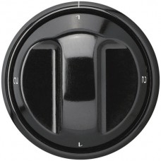Frontset 1-2-1-2 schwarz Hager basico Ø43mm für Drehschalter