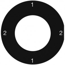 Frontset 1-2-1-2 schwarz Hager basico Ø43mm für Schlüsselschalter