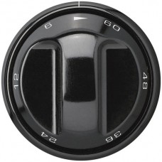 Frontset Hager basico 0-120' schwarz Ø43/54mm für Kurzzeitschalter