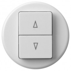 Frontset Hager basico Ø58mm weiss 2 Druckknöpfe für Storenschalter