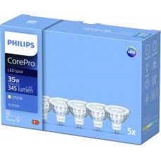 LED-Lampe CorePro LEDspot GU10 36D 4,4...35W 827 - Set à 5 Stück