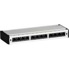 Patch box mini 12×RJ45 Kat.6 UTP alu-grau ungeschirmt