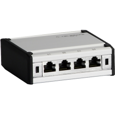 Patch box mini 4×RJ45 Kat.6 STP alu-grau geschirmt