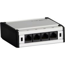Patch box mini 4×RJ45 Kat.6 UTP alu-grau ungeschirmt