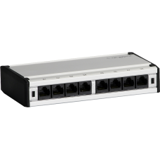 Patch box mini 8×RJ45 Kat.6 UTP alu-grau ungeschirmt