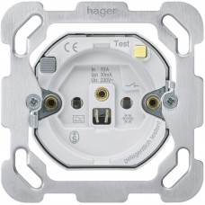 Steckdose Hager 10A FI 30mA mit Befestigungsplatte F
