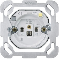 Steckdose Hager 16A FI 30mA mit Befestigungsplatte F