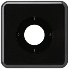 UP-Frontset 1-2-1-2 schwarz Hager basico 86x86mm für Schlüsselschalter