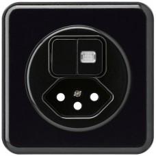 UP-Frontset Hager basico schwarz 86x86/Ø58mm 1 Linse für I/T13