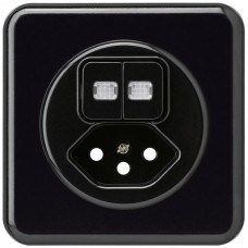 UP-Frontset Hager basico schwarz 86x86/Ø58mm 2 Linsen für I/T13