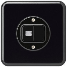 UP-Frontset Hager basico schwarz 86x86mm 2 Tasten 1 Linse