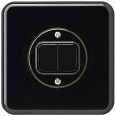 UP-Frontset Hager basico schwarz 86x86mm Doppeldruckknopf