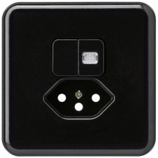 UP-Frontset Hager basico schwarz 86x86mm Shutter 1 Linse I/T13