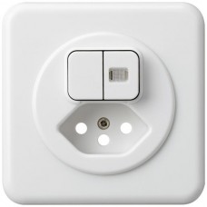 UP-Frontset Hager basico weiss 86x86/Ø58mm 1 Linse für I/T13