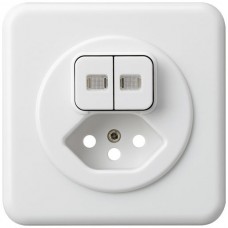 UP-Frontset Hager basico weiss 86x86/Ø58mm 2 Linsen für I/T13