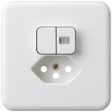 UP-Frontset Hager basico weiss 86x86mm 1 Linse für Gr.I 1/T13