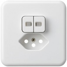 UP-Frontset Hager basico weiss 86x86mm 2 Linsen für Gr.I 1/T13