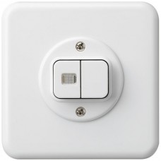UP-Frontset Hager basico weiss 86x86mm 2 Tasten 1 Linse