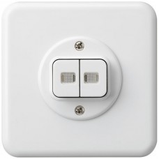 UP-Frontset Hager basico weiss 86x86mm 2 Tasten 2 Linsen