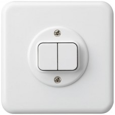 UP-Frontset Hager basico weiss 86x86mm Doppeldruckknopf