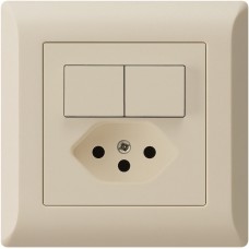 UP-Kombination 2xA-R/1P+T13 beige Hager kallysto.line mit Kinderschutz C
