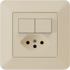 UP-Kombination 2xA-R/1P+T13 beige Hager kallysto.trend mit Kinderschutz C