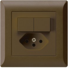 UP-Kombination 2xA-R/1P+T13 braun Hager kallysto.line mit Kinderschutz C